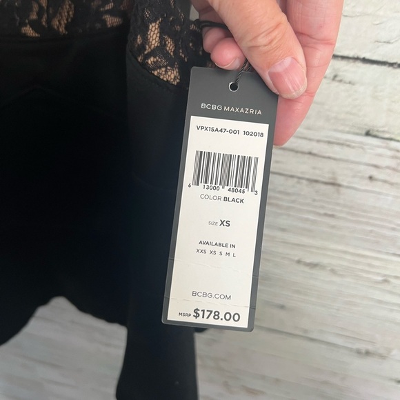 Bcbgmaxazria black tank top blouse lace brown size xs NWT - Picture 4 of 7